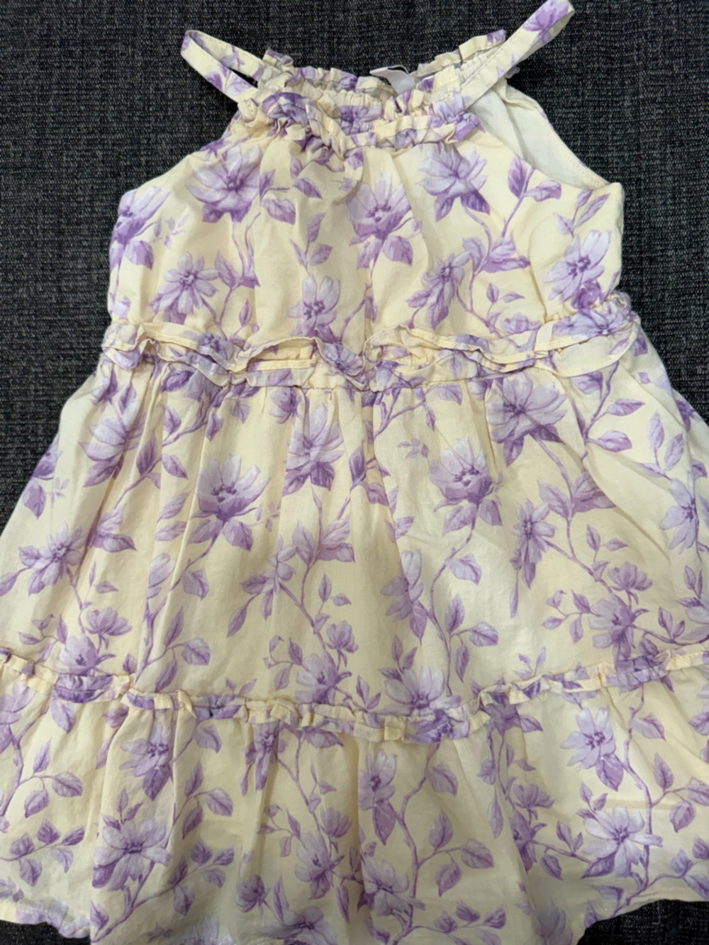 Jamie and Jack Floral Lavender and Cream Ruffle Dress
